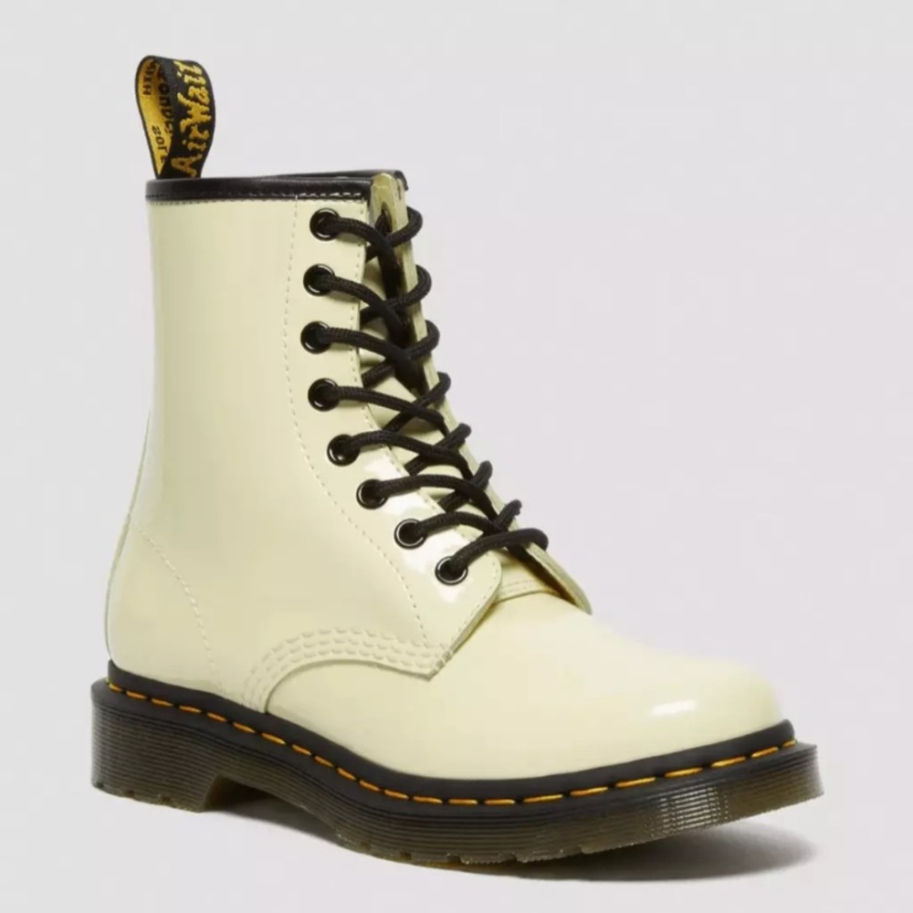 Dr. Martens 1460 Patent Lamper Toile Cream Boots
